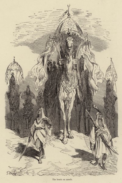 Les houris sur des chameaux - Gustave after Dore